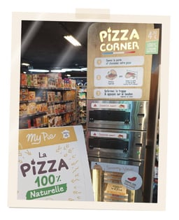Une corner point chaud My Pie dans un magasin de la grande distribution