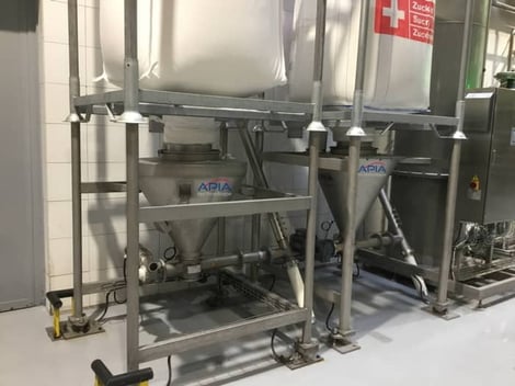 les deux stations de vidange bigbags de sucre chez Eaux de Soultzmatt installées par APIA Technologie