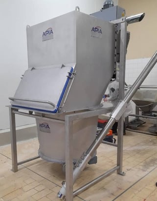 Poste vide-sacs avec trémie fond plat pour le vider les sacs de sucre et poudres acides dans le mélangeur