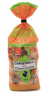 Un sachet de canistrelli de marque AFA dans leur version aromatisée à la clémentine