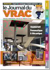 Couverture du Journal du Vrac consacré au Transfert et dans lequel est publié un article sur les économies générées pas le transfert de poudres