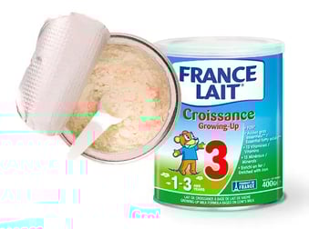 Pot de lait infantile de la marque France Lait produit par Régilair