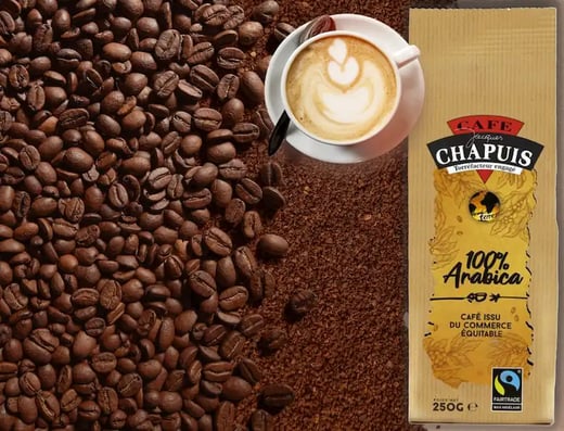 Paquet de café moulu de marque Chapuis