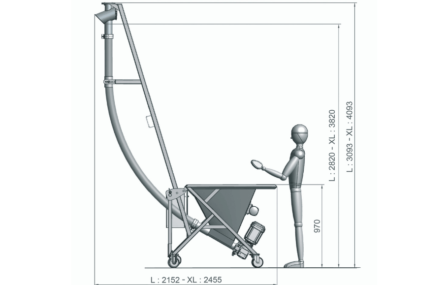 Schéma d'un poste vide-sacs mobile