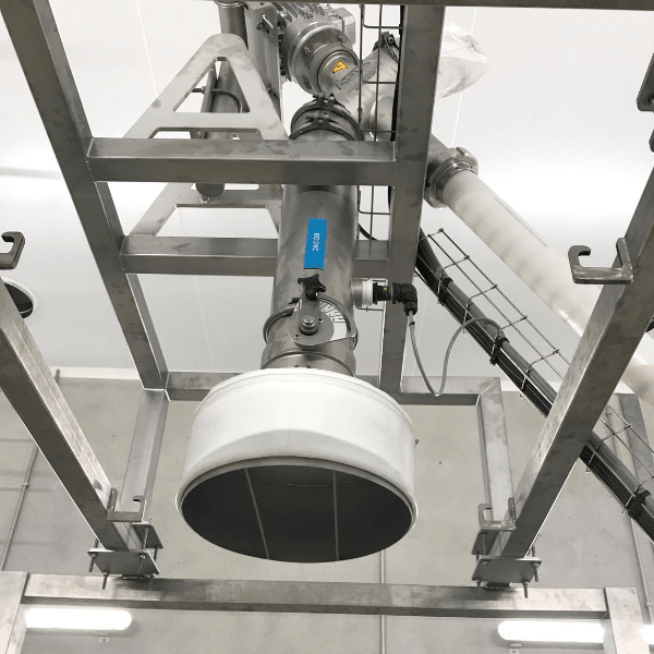 Tête de remplissage big bag équipée d'un joint gonflable limitant l'empoussièrement