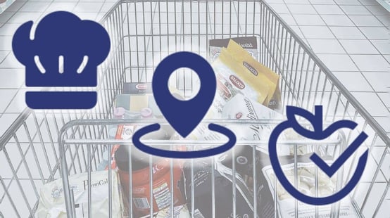 un caddie de supermarché illustre les achats raisonnés du consommateur responsable.