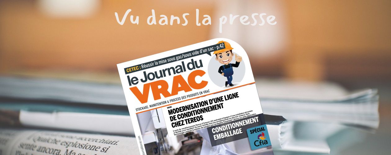 Aperçu de la couverture du magazine Le Journal du Vrac dans lequel la réalisation APIA chez Tereos a été étudiée