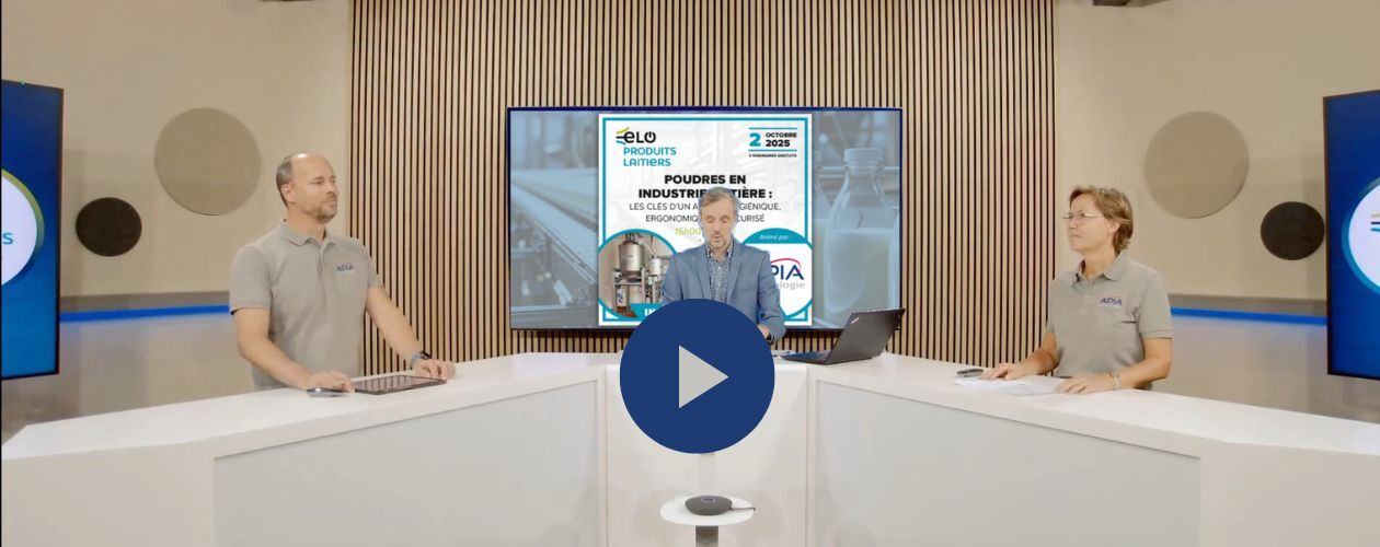 Les trois intervenants du webinaire apia technologie sur l'utilisation des ingrédients en poudre dans la filière laitière