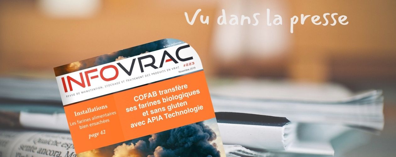 De INFOVRAC de novembre 2019 reprenant un article sur une installation APIA Technologie chez COFAB