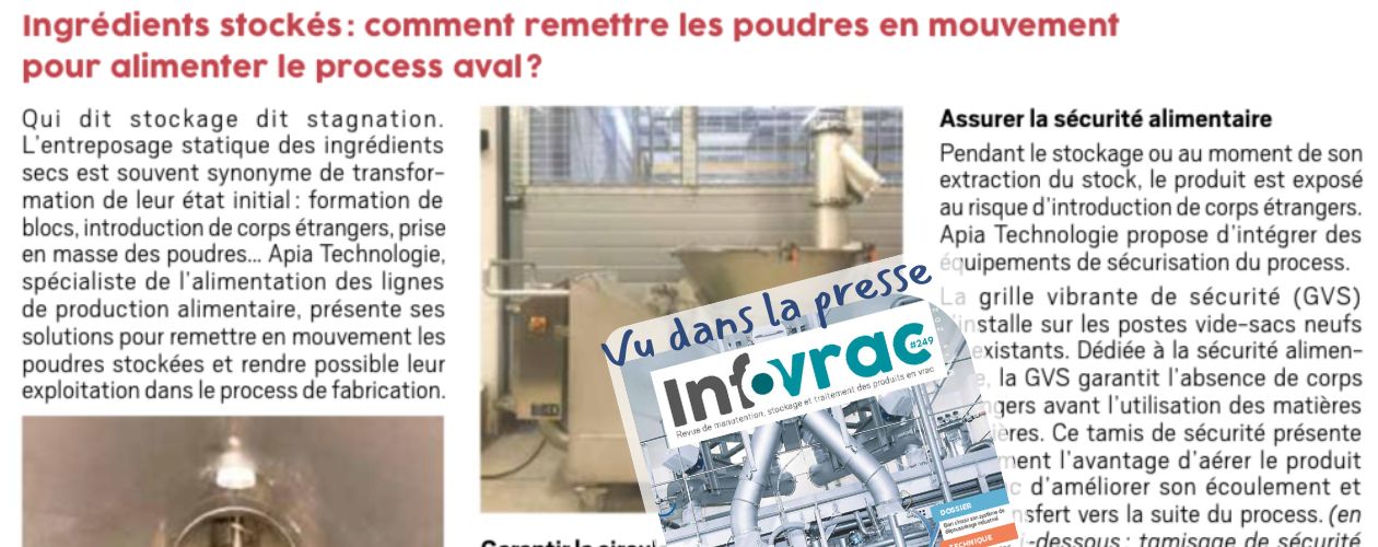 Les solutions de traitement mécanique des poudres alimentaires avant transfert