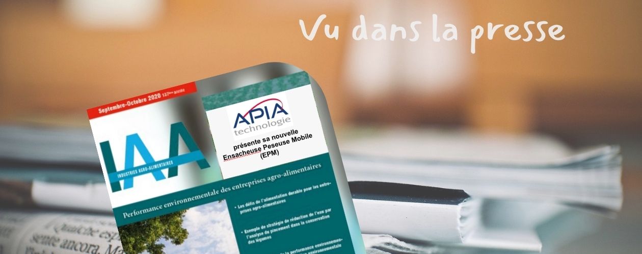 Couverture du magazine IAA qui consacre un article à l'Ensacheuse Peseuse Mobile (EPM), système compact et mobile pour automatiser le dosage et l'ensachage des poudres alimentaires sans empoussièrement.